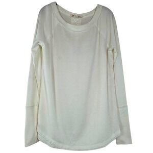 Free People Thermal Top We The Free Ivory Waffle Knit Long Sleeve XS Boho